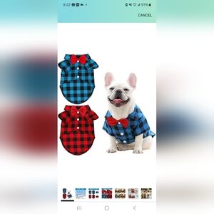 The dapper dog plaid outfit x 4